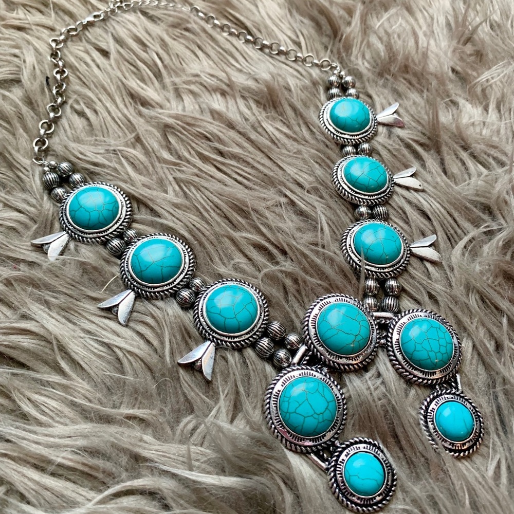 Turquoise Squash Inspired Necklace